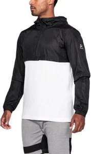 Under Armor Men's Wind Anorak Jacket Sports Jacket, Black / White, XL - Picture 1 of 1