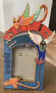 Laurel Burch Picture Frame For 4x6 Photos Angel Cats - Picture 1 of 8