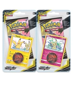 Pokemon Sun & Moon TEAM UP Lot of 2 Blister Packs Art Random Pikachu Mimikyu - Picture 1 of 3