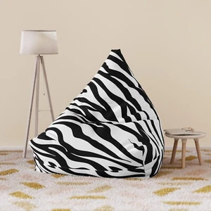 Zebra print Bean Bag chair cover, sturdy zipper lock black/white - Picture 1 of 7