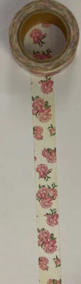 Rollo de cinta Washi ANTQUE ROSE (9/16” de ancho) para hacer tarjetas•jardín •flor•flores•hoja Foto 1 de 4