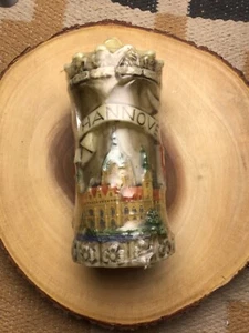Vintage geschnitzte bemalte Hannover deutsche Wachskerze versiegelt - Bild 1 von 3