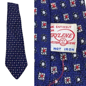 Vintage 40er 50er Jahre blaue Paisley Krawatte ICI Terylen Krawatte Mod 40s/50s - Bild 1 von 7