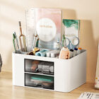 Solid Color Pen Holder With 2 Drawer Large Multifunction Stationery Storage Box