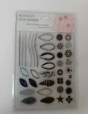 NIP Autumn Leaves Clear Stamps by Katie Pertiet Build-a-Flower 2006 - Image 1 of 4