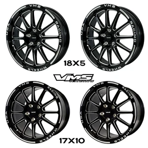 VMS RACING BLACK HAWK DRAG PACK RACE RIMS WHEELS 17X10 F 18X5 FOR PONTIAC G8 GT - Picture 1 of 4