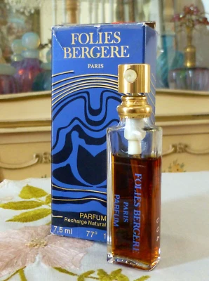 De colección 1980 Caron FOLIES BERGERE Perfume Real 0.25 OZ Recarga Monedero Spray Recarga Foto 1 de 4