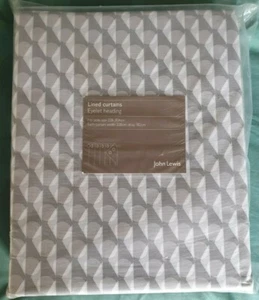 John Lewis Eaves Lined Eyelet Curtains W228 x D182cm 90" x 72" in Grey - Picture 1 of 3