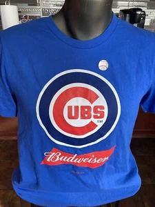 Chicago Cubs Budweiser T-Shirt Blue N W/O Tags M - Picture 1 of 3