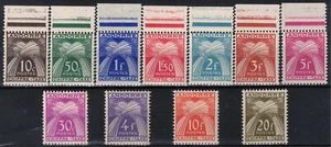 TIMBRE ANDORRE SERIE TAXE GERBES N° 21/31 NEUVE ** GOMME SANS CHARNIERE - Picture 1 of 2