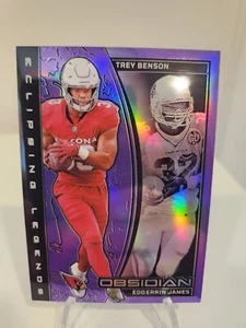 2024 Trey Benson/Edgerrin James - Obsidian Purple Eclipsing Legends SSP /50 - Picture 1 of 6