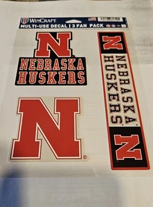 Nebraska Cornhuskers NCAA Team Decals / Sticker Set / 3 Pack  - Picture 1 of 2