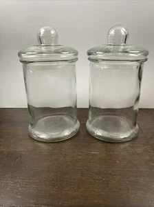 Clear Glass ~ Apothecary Jar w/Lid ~  5 Dia. x 10 Tall ~ Storage Canister Set 2 - Picture 1 of 7