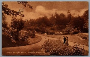 Postcard Seattle WA c1909 Leschi Park Sepia Tone CDS Cancel Spade Nebraska - Picture 1 of 2