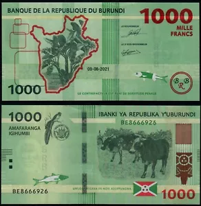 BURUNDI 1000 FRANKEN (P51) 2021 UNC - Bild 1 von 1