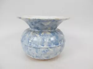 Blue Spongewear Spittoon Pottery Vintage - Picture 1 of 4