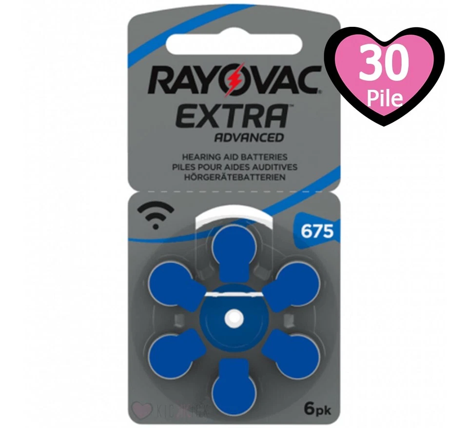 30 BATTERIE RAYOVAC EXTRA ADVANCE 675 PR44 APPARECCHI ACUSTICI PROTESI