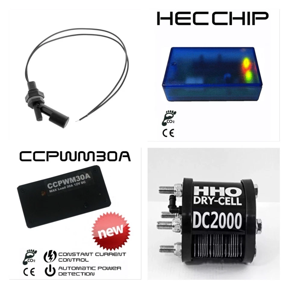 KIT HHO HYDROGEN DC2000 X ENGINES 1400 A 2400+ PWM30A + EFIE Chip + WATER SENSOR - Image 1 of 1