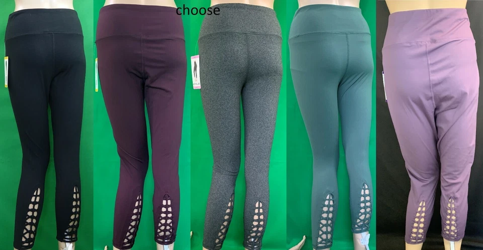 Leggings Active Life negro, púrpura, vino, gris, verde cintura alta macramé espalda, talla S-XL Foto 1 de 1