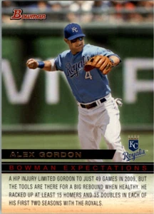 2010 Bowman Expectations #BE20 Alex Gordon Mike Moustakas RC Kansas City Royals - Picture 1 of 2