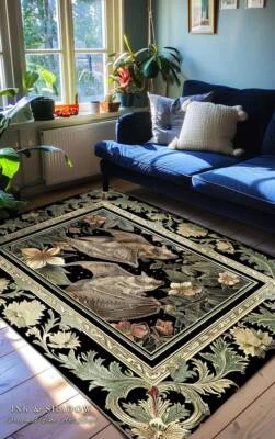 Alfombra Cottagegoth Goblincore Bat Lovers decoración gótica Cottagecore | Bosque oscuro Foto 1 de 4