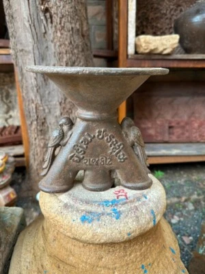 Antigua figura antigua rara de loro de metal fundido rara sembradora equipo agrícola Foto 1 de 4