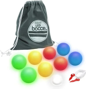 LED Glow Dark Outdoor Bocce Ball Set Game Yard Lighted Picnic Play Party Beach - Picture 1 of 10