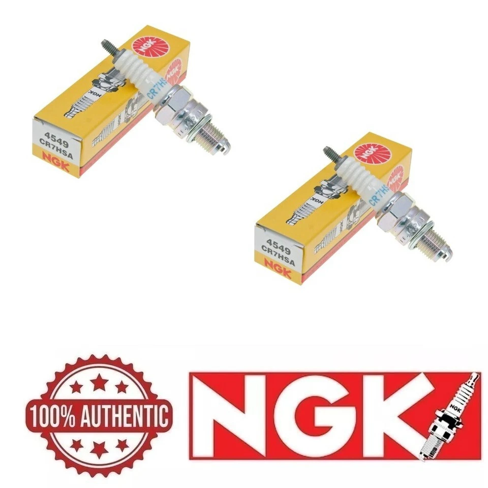 NGK CR7HSA Spark Plug 4549 2 Pack Nighthawk 250 CRF 80 NSF100 XR 80 100 - Image 1 of 2