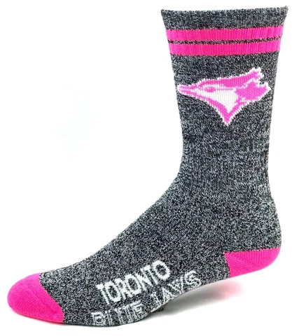 Toronto Blue Jays Melange Pink Two Striped Marbled Crew Socks Cover