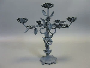 Candelabro A Tre Braccia Con Motivo Floreale Alto 35 Cm - Imagen 1 de 3