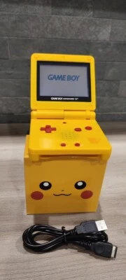 Nintendo Gameboy Advance SP Pikachu Pokémon Reshell *Glass Screen & New Battery* - Image 1 of 4