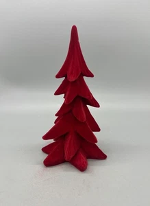 Albero di Natale in velluto rosso 8,25 pollici accento natalizio decorativo per casa o ufficio - Foto 1 di 3