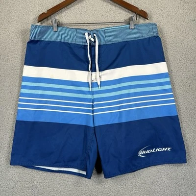 Pantalones cortos de natación Bud Light Beer para hombre 2XL con cordón azul entrepierna de 10" Foto 1 de 4