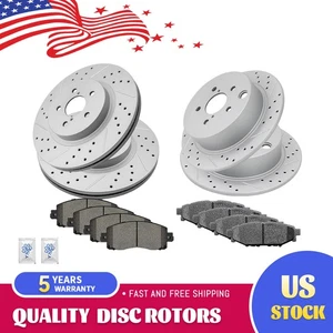Rotores de disco de freno delanteros traseros pastillas de freno de cerámica para Subaru Impreza Crosstrek - Imagen 1 de 6