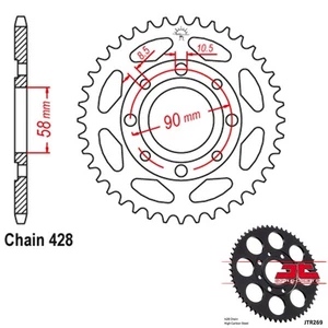 JT Sprocket Steel Rear 428 Pitch 43 Tooth Honda CB100 Super Sport (1970-1972) - Picture 1 of 2