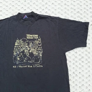 Vtg Yellowstone National Park Funny Bear Tourist Cookie Graphic T Shirt - XL - Picture 1 of 11