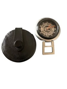 Harley Davidson Bulova Pocket Watch Alarm W/ Leather Case Vintage - Picture 1 of 4