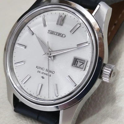 [ Near Mint ] Vintage King SEIKO 4402-8000 Silver Men's Manual Watch Overhauled - Image 1 of 4