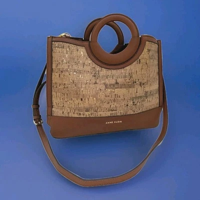 Bolso de mano Anne Klein nuevo sin etiquetas bandolera convertible asa superior vacaciones de corcho Foto 1 de 4