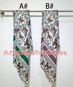Womens Butterfly Printing Cashmere Silk Double Face Square Scarf Wraps 54" S5 - Picture 1 of 6