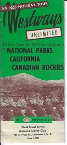 1951 AAA Holiday Tour WESTWAYS UNLIMITED Broschüre 30 Tage Tour mit der Bahn von Chica - Bild 1 von 6