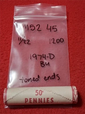 SHOTGUN Roll of 1974-D BU LINCOLN MEMORIAL CENTS                        #MF-5245 - Image 1 of 3