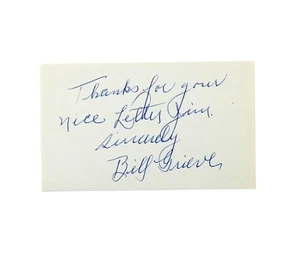 Tarjeta índice firmada por Bill Grieve 3x5 árbitro automático - Imagen 1 de 3
