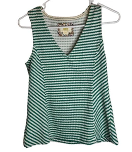 Anthropologie Maeve Damen Top ärmellos Franconia grün weiß Stretch Gr. XS - Bild 1 von 5