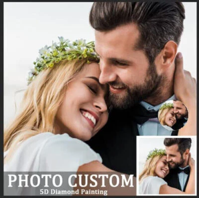 Personalised 5D Painting Full Diamond Drill Custom Baby Wedding Photo Home Decor - Image 1 of 4