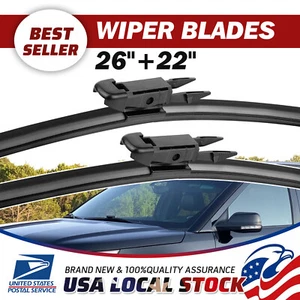 26"+22" Wiper Blades OEM Replacement For Toyota Tundra 2021-2017 & 2011-2007 - Picture 1 of 12