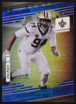 2021 Panini Prestige Xtra Points Blue Cameron Jordan #/249 New Orleans Saints - Image 1 of 2