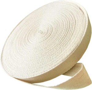 Abbaoww 50 Yards Baumwolle Köper Band Band 3/4 Zoll, weiches natürliches Gurtband He - Bild 1 von 12