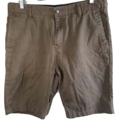 Volcom Men's 33x10.5 Shorts Chino Brown Skate Cotton Blend Stretch - Image 1 of 4