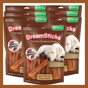 624 DreamSticks Dog Chews with Chicken & Peanut Butter 13&26 ct bags mix - Picture 1 of 8